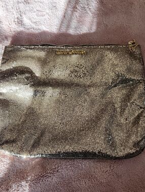Gold Metallic Women's Zip Pouch - Sparkle Clutch